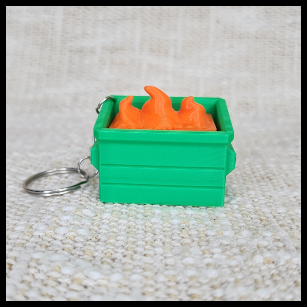 Dumpster Fire Clicker Keyring