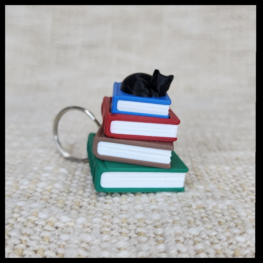 Book Stack w/Cat Clicker Keyring
