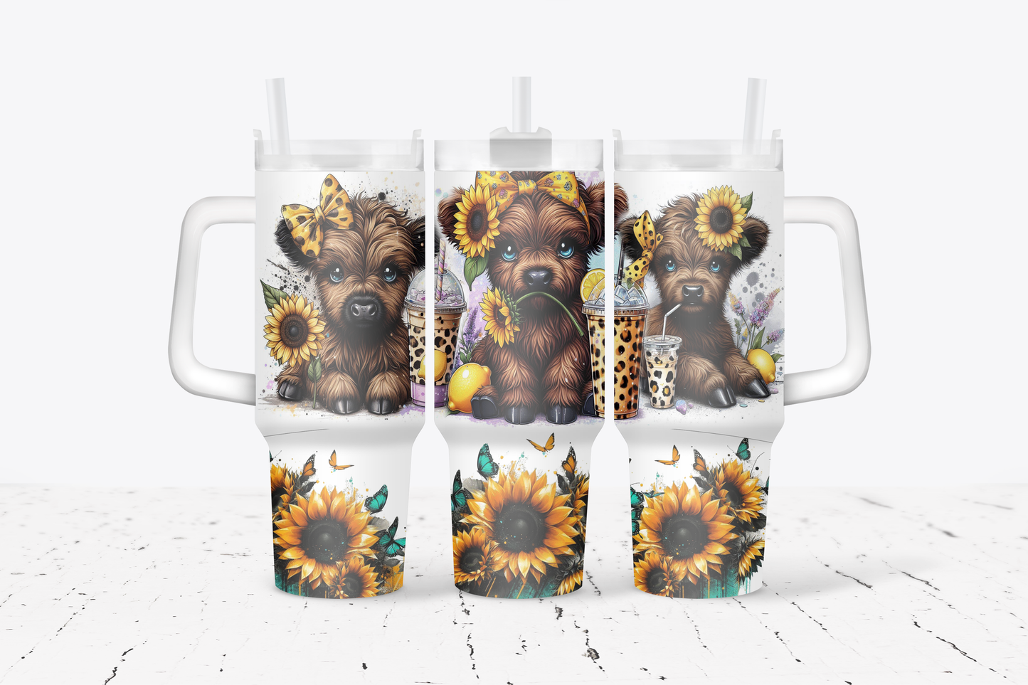 Cute Cow Sunflowers