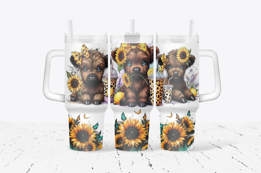 Cute Cow Sunflowers