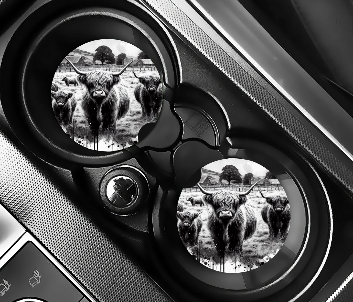 Highland Cow B&W