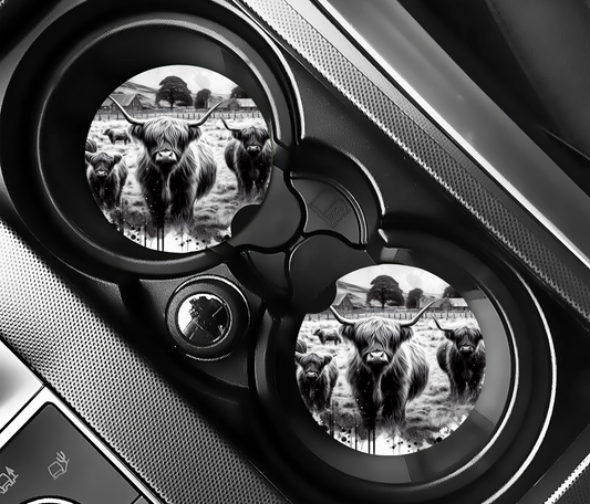 Highland Cow B&W