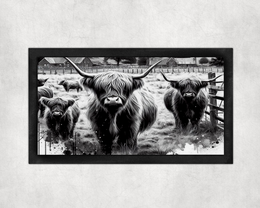 Highland Cow B&W