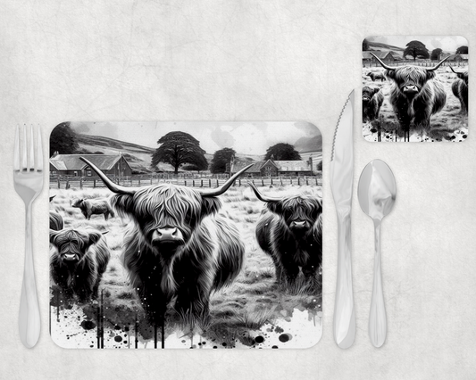 Highland Cow B&W