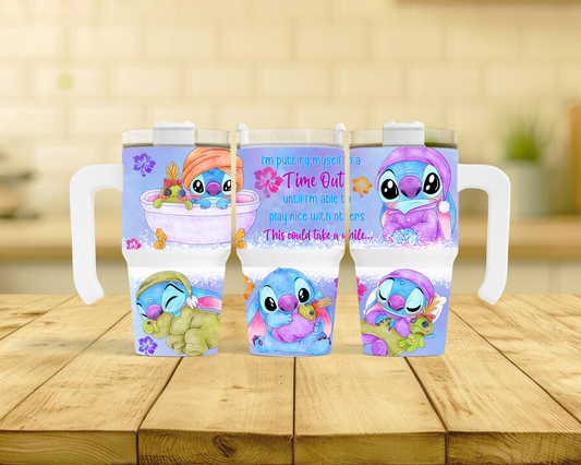 BLUE ALIEN TIME OUT 20oz Mini with handle